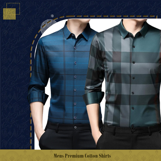 Men's Premium Cotton Shirts (BFCHK+ PEACOCK)