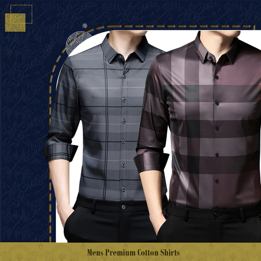 Men's Premium Cotton Shirts (SILVER L+BB 2)