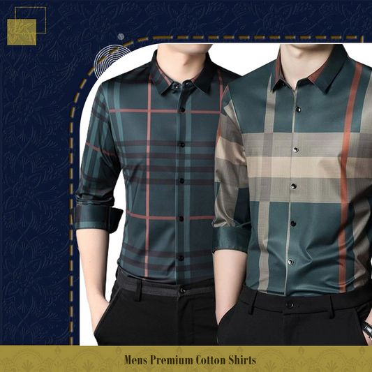 Men's Premium Cotton Shirts ( GBL + GREEN )