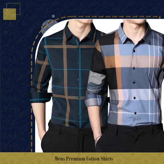 Men's Premium Cotton Shirts (BLUE G + SOB)