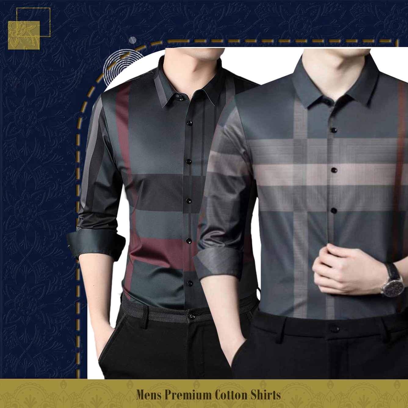 Men's Premium Cotton Shirts (RBL+BRG)