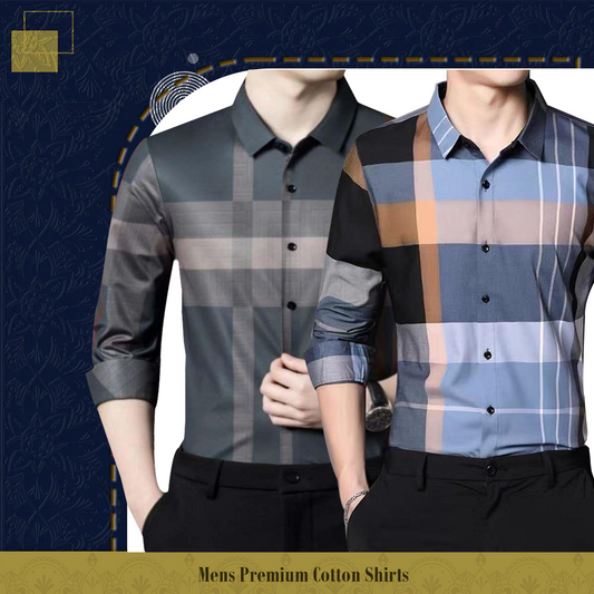 Men's Premium Cotton Shirts (BRG+SOB)