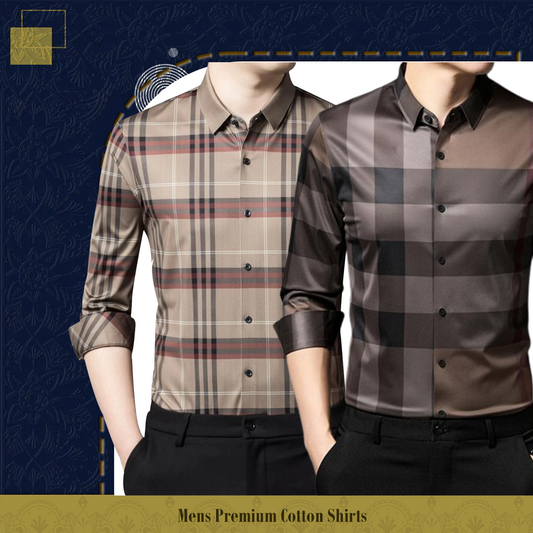 Men's Premium Cotton Shirts (BROWN_BOX+BBCHECK)