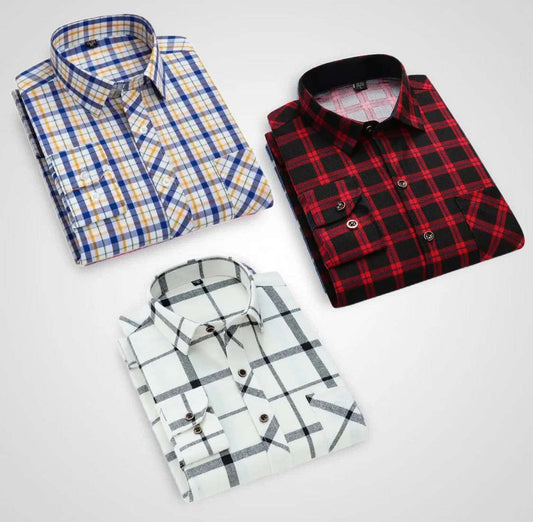 Devil, Diene, Yonder(Pack Of 3) Check Cotton Shirts